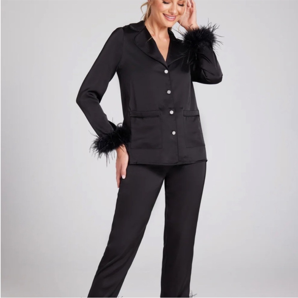 Nadine Merabi Darcie black pajamas NWOT - Picture 3 of 8